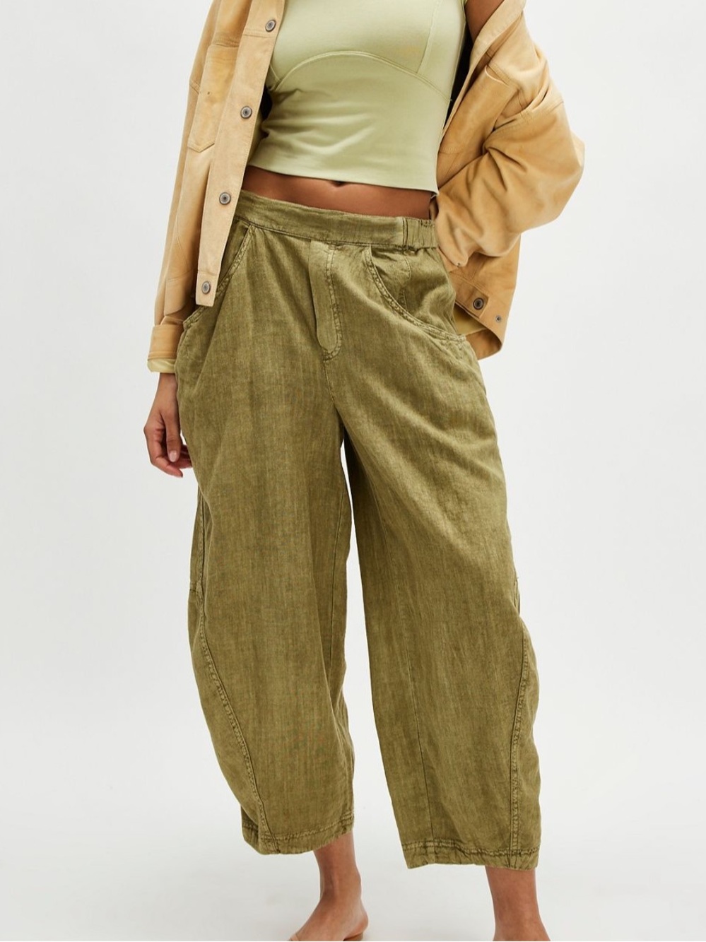 Rare! Free People XS High Road Barrel Pull On Pants